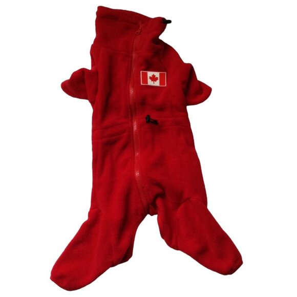 Small Dog Pet Coat Jacket Clothing Clothes Red Fleece Pets Accessories - Picture 1 of 3